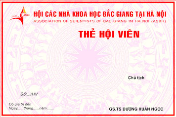 Danh sách thẻ Hội viên Hội các Nhà khoa học Bắc Giang tại Hà Nội 