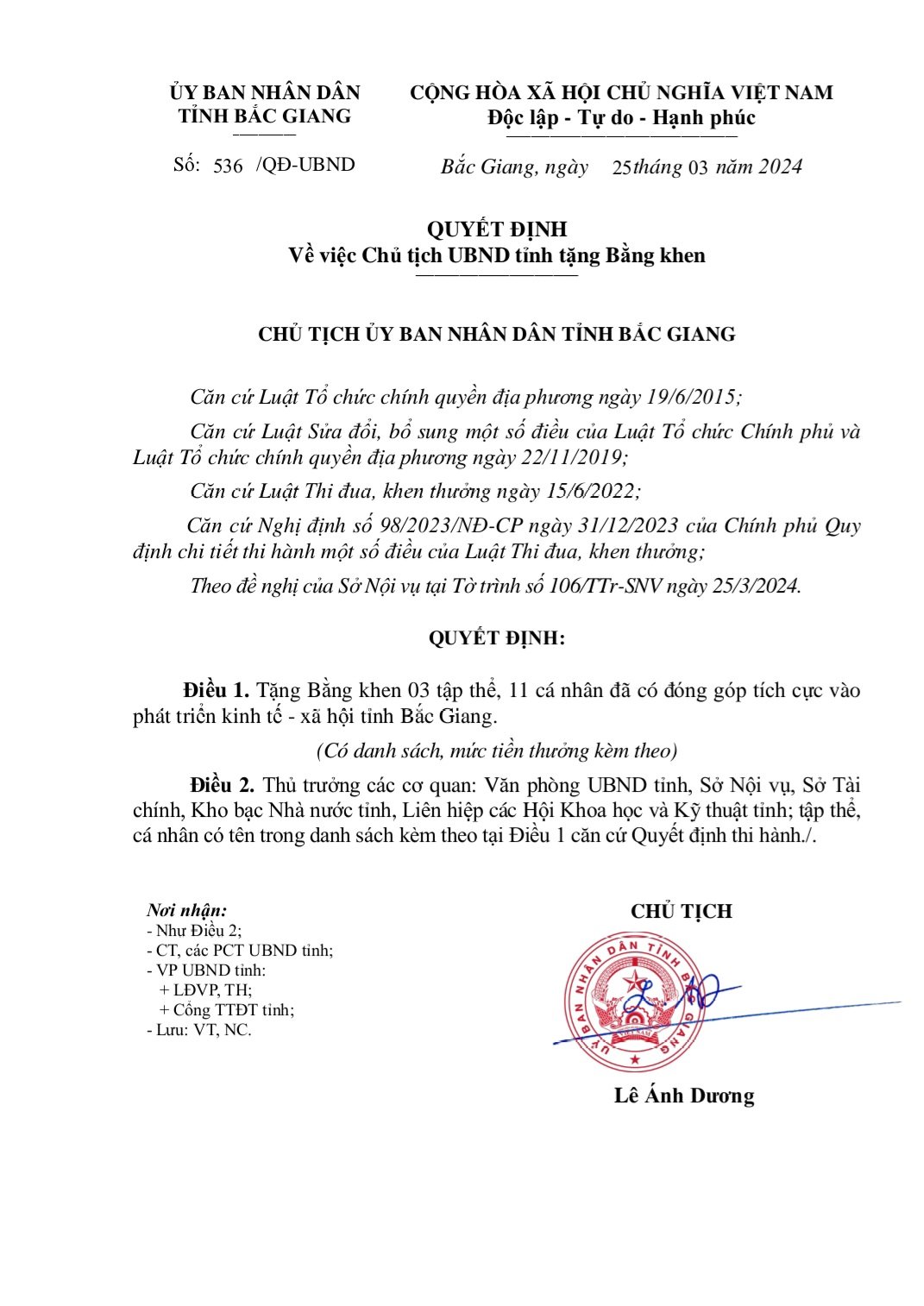 Chủ tịch UBND tỉnh tặng Bằng khen Hội các nhà khoa học tỉnh Bắc Giang tại Hà Nội, Hội đồng hương tỉnh Bắc Giang tại thành phố Hà Nội 