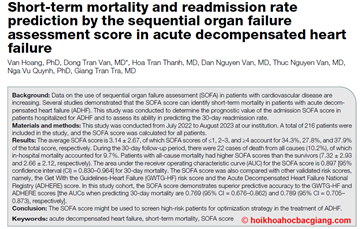 Short-term mortality and readmission rate prediction by the sequential organ failure assessment score in acute decompensated heart failure